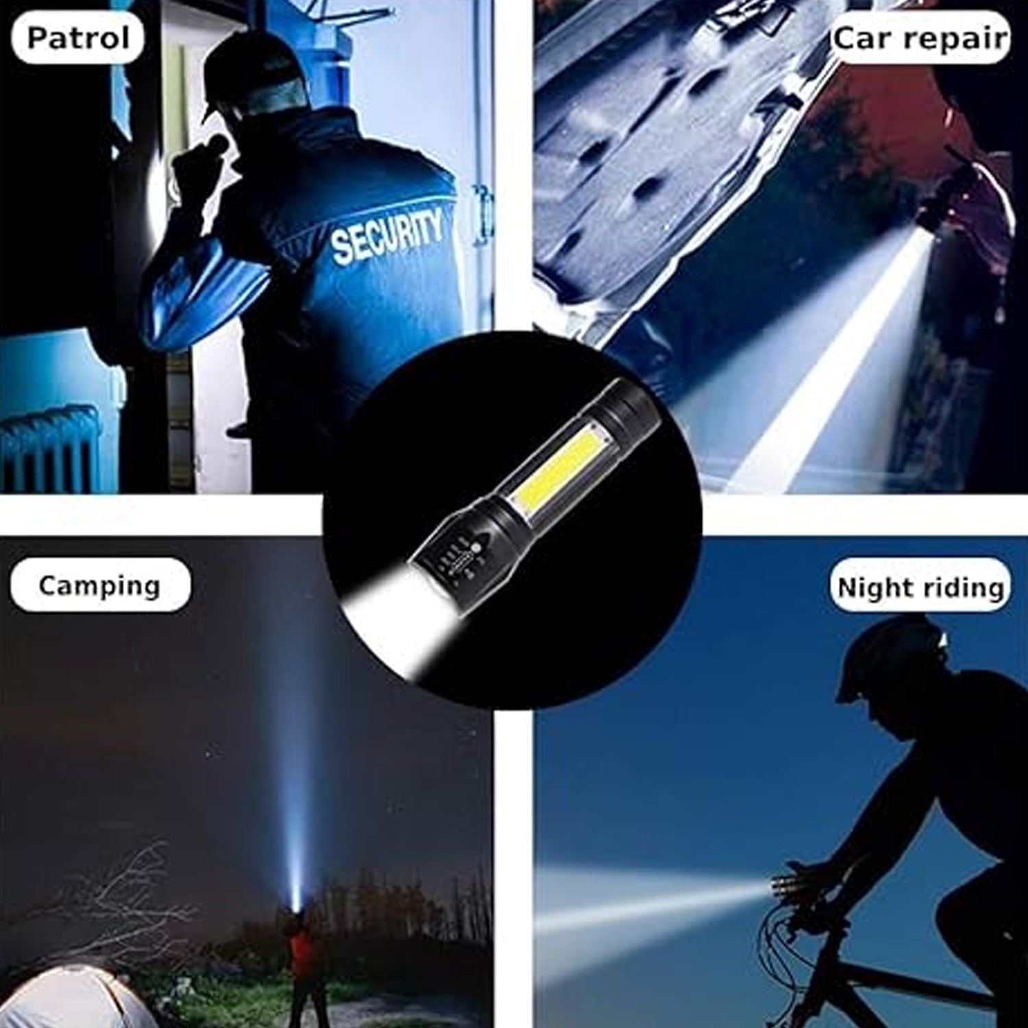 LED USB Rechargeable Mini Flashlight – Ultra-Bright Zoom & COB Side Lantern, Tactical Emergency Light LED USB Rechargeable Mini Flashlight – Ultra-Bright Zoom & COB Side Lantern, Tactical Emergency Light